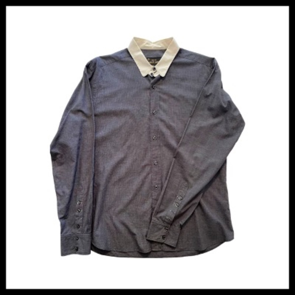 Shirt- tab button collar